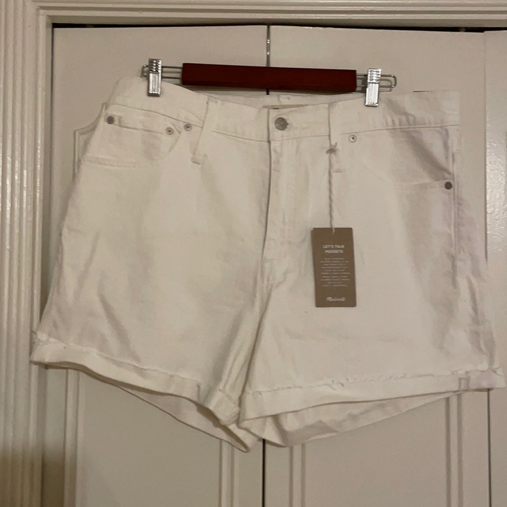 NWT Madewell White High Rise Denim Shorts
